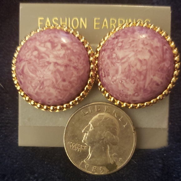 Jewelry - Purplr Marble Dome Earrings - Fashion